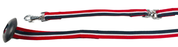 24 ' Flat Cotton Web Lunge Line with Bolt Snap & Rubber Stop - SouthwesternEquineSWE-LUNGE-RWB-24