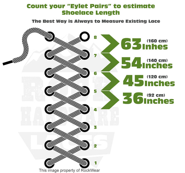 ROCKWEAR (2) PAIR NON SLIP HIKING BOOT LACES Hiking Boot Work Boot Shoelace