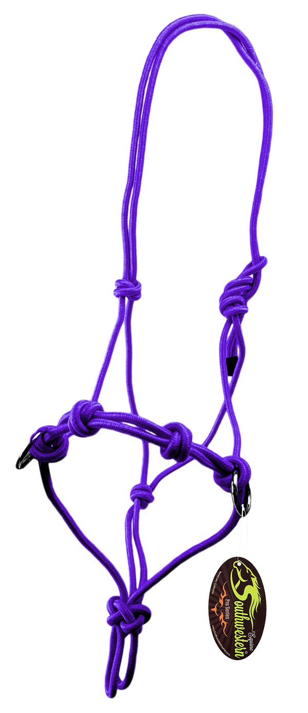 Southwestern Equine Side Pull Rope Halters with Nickle Plated Rings