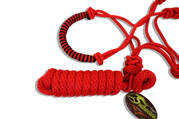 SOUTHWESTERN Rope Halter and Lead in Fun Colors with Braided Nose Band Equine
