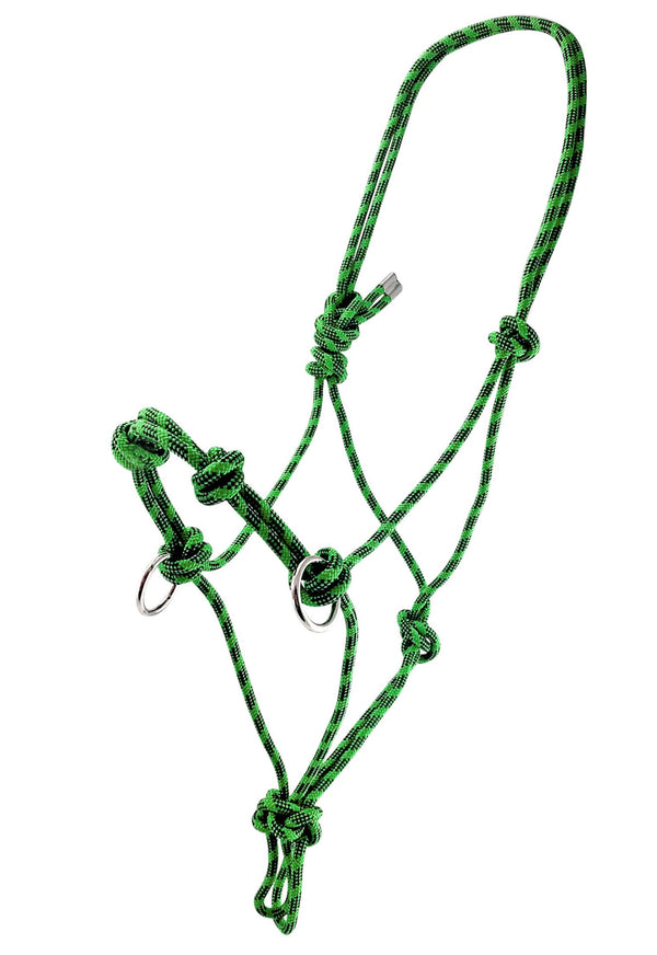 Southwestern Equine Side Pull Rope Halters with Nickle Plated Rings