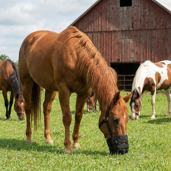 Nylon Grazing Muzzle with Adjustable Halter, Horse Size