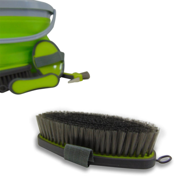 Collapsible Grooming Kit with 10 Liter Bucket and 5 Grooming Tools - Turquoise