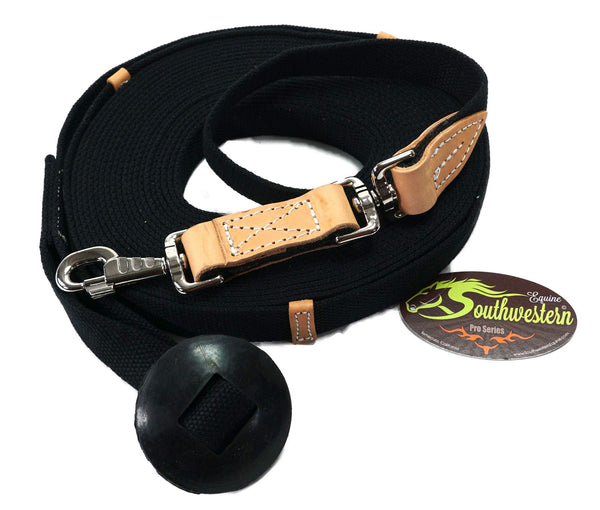 35' Flat Cotton Lunge Line with Rubber Stop