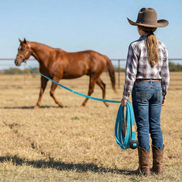 35' Flat Cotton Lunge Line with Rubber Stop