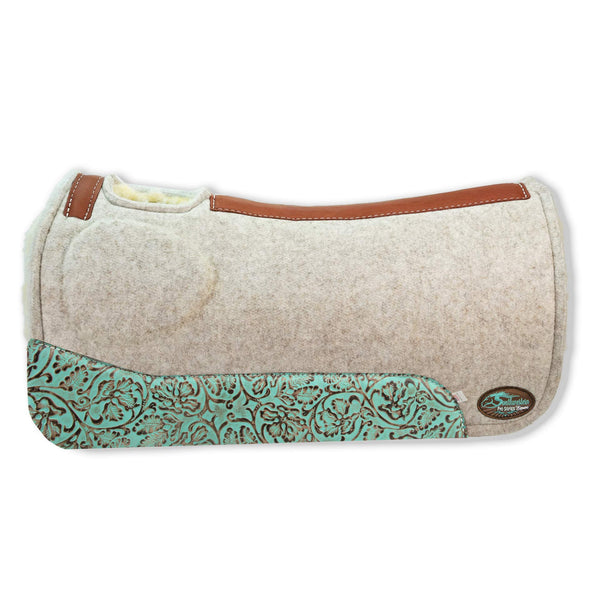 OrthoRide™ Elite Saddle Pad Premium Tan Topper with Fleece Bottom 1