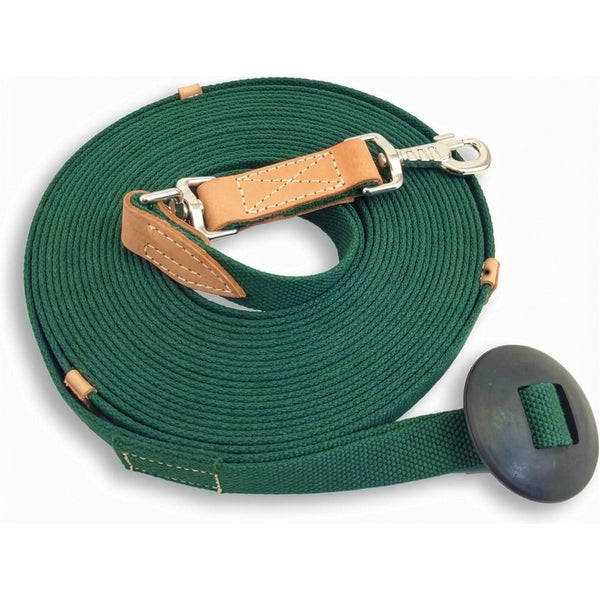 35' Flat Cotton Lunge Line with Rubber Stop