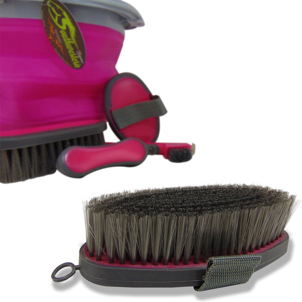 Collapsible Grooming Kit with 10 Liter Bucket and 5 Grooming Tools - Turquoise - SouthwesternEquineSWE-166007RO