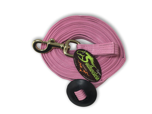 24 ' Flat Cotton Web Lunge Line with Bolt Snap & Rubber Stop