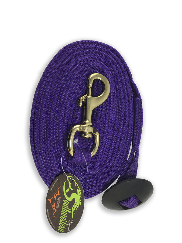 24 ' Flat Cotton Web Lunge Line with Bolt Snap & Rubber Stop