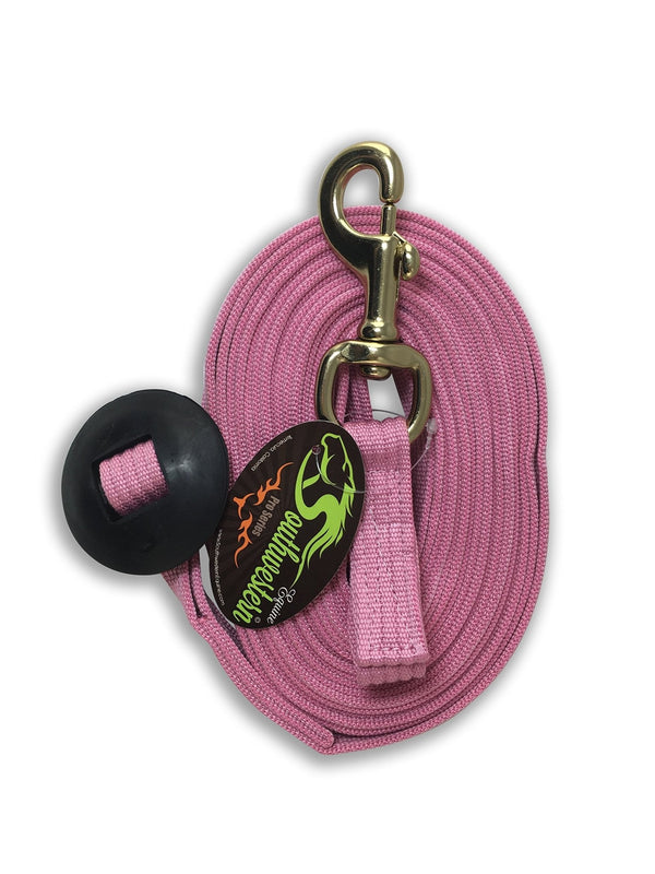24 ' Flat Cotton Web Lunge Line with Bolt Snap & Rubber Stop - SouthwesternEquineSWE-195939PK