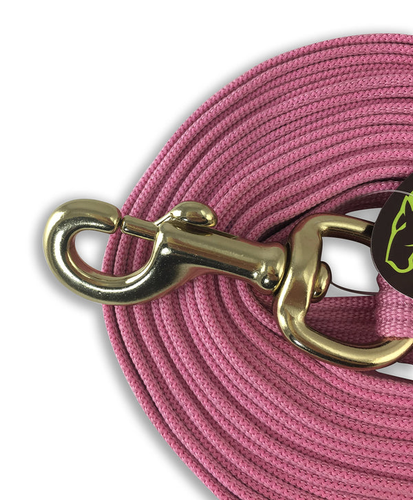 24 ' Flat Cotton Web Lunge Line with Bolt Snap & Rubber Stop