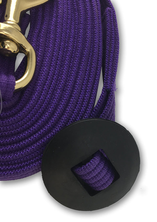 24 ' Flat Cotton Web Lunge Line with Bolt Snap & Rubber Stop