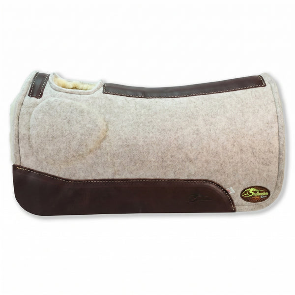 OrthoRide™ Elite Saddle Pad Premium Tan Topper with Fleece Bottom 1