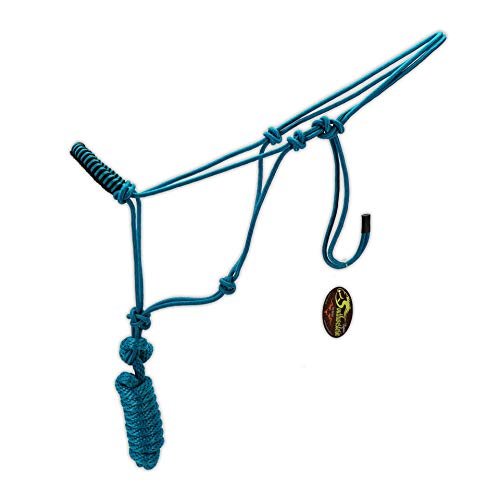 SOUTHWESTERN Rope Halter and Lead in Fun Colors with Braided Nose Band Equine