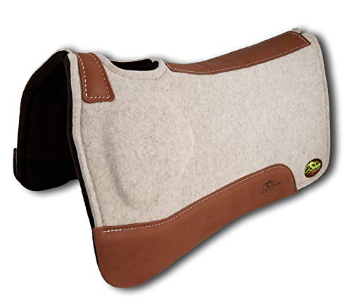 OrthoRide™ Elite Premium Tan Topper and Chocolate Wool Bottom 1" Saddle Pad
