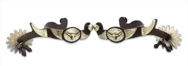 Western American Cowboy Texas Longhorn 16pt Jingle Bob Spurs