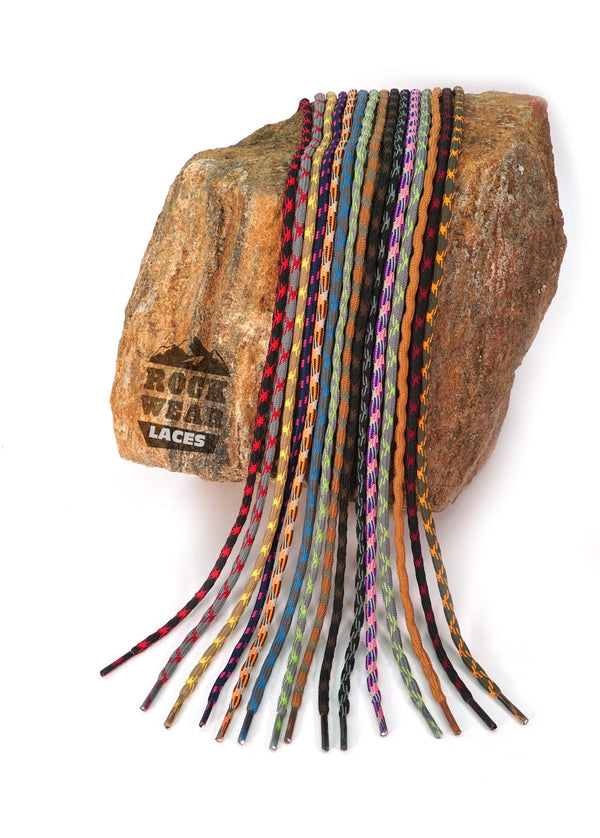 ROCKWEAR (2) PAIR NON SLIP HIKING BOOT LACES Hiking Boot Work Boot Shoelace - SouthwesternEquineSWE-RW-NS-BL/GRY-120