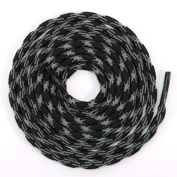 ROCKWEAR (2) PAIR NON SLIP HIKING BOOT LACES Hiking Boot Work Boot Shoelace - SouthwesternEquineSWE-RW-NS-DRKGRY/BLK-120