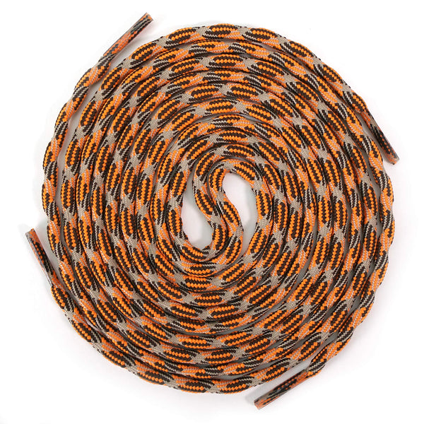 ROCKWEAR (2) PAIR NON SLIP HIKING BOOT LACES Hiking Boot Work Boot Shoelace - SouthwesternEquineSWE-RW-NS-ORG/BLK/SLV-120