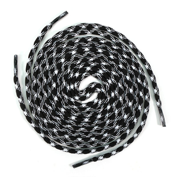 ROCKWEAR (2) PAIR NON SLIP HIKING BOOT LACES Hiking Boot Work Boot Shoelace - SouthwesternEquineSWE-RW-NS-BLK/WHT-120