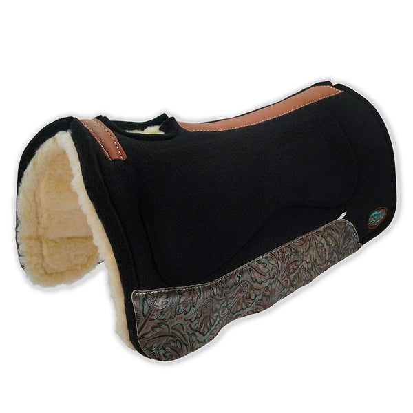 OrthoRide™ All Purpose Black Wool with Fleece Bottom Saddle Pad