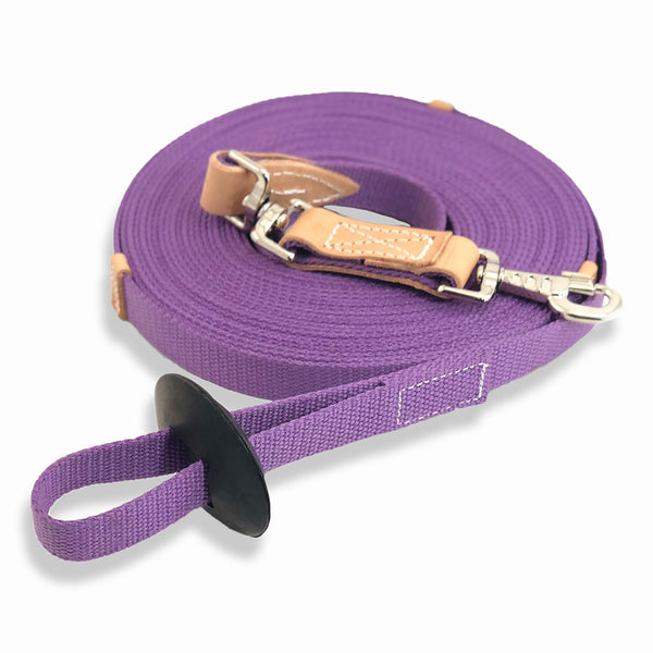 35' Flat Cotton Web Lunge Line With Swivel, Bolt Snap and Rubber Stop