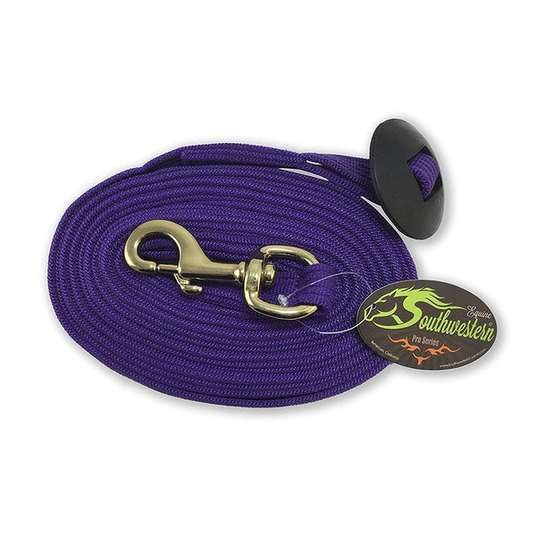 24 ' Flat Cotton Web Lunge Line with Bolt Snap & Rubber Stop