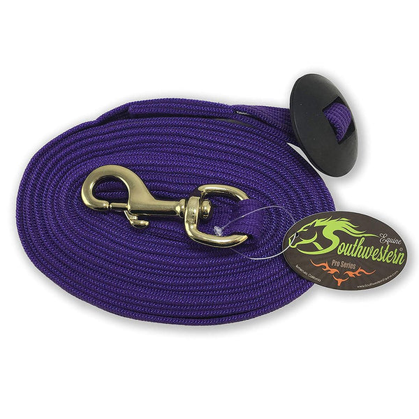 24 ' Flat Cotton Web Lunge Line with Bolt Snap & Rubber Stop
