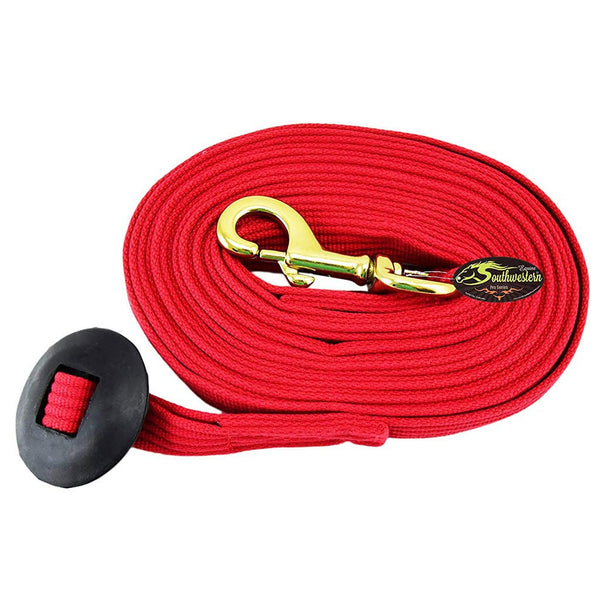 24 ' Flat Cotton Web Lunge Line with Bolt Snap & Rubber Stop