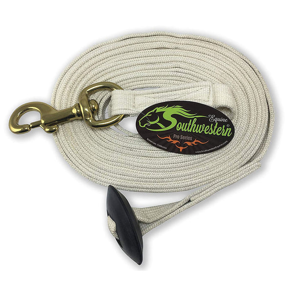 24 ' Flat Cotton Web Lunge Line with Bolt Snap & Rubber Stop