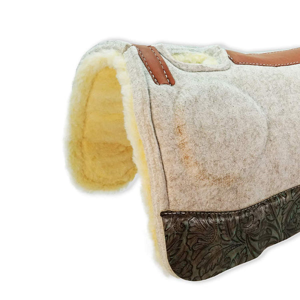 OrthoRide™ Elite Saddle Pad Premium Tan Topper with Fleece Bottom 1