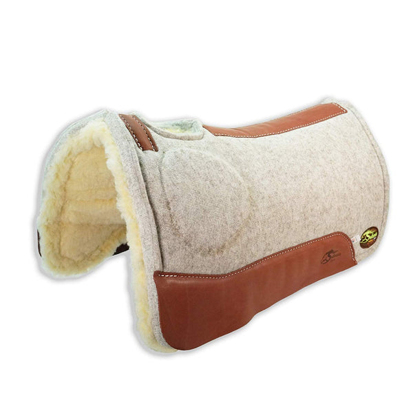 OrthoRide™ Elite Saddle Pad Premium Tan Topper with Fleece Bottom 1