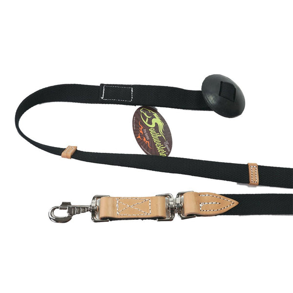 35' Flat Cotton Lunge Line with Rubber Stop - SouthwesternEquineSWE-168591BK