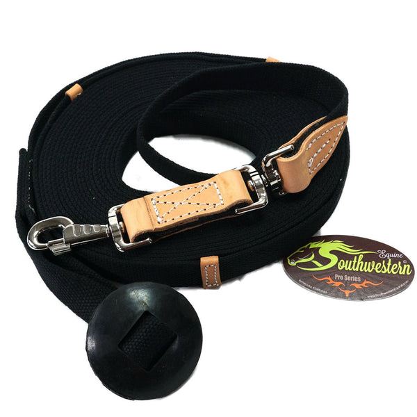 35' Flat Cotton Lunge Line with Rubber Stop