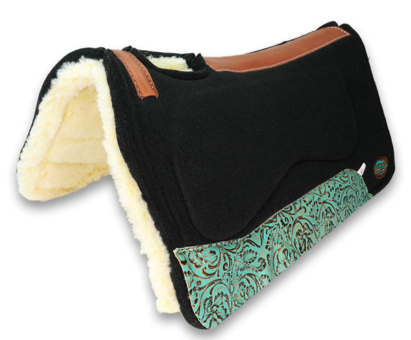 OrthoRide™ All Purpose Black Wool with Fleece Bottom Saddle Pad
