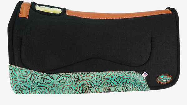OrthoRide™ All Purpose Black Wool with Fleece Bottom Saddle Pad