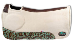 OrthoRide™ Elite Premium Tan Topper and Black Wool Bottom 1" Saddle Pad
