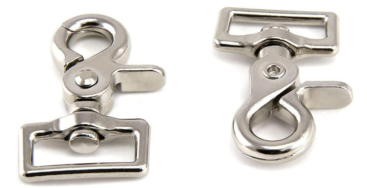 Southwestern Equine [2 Pack] Trigger Snap 1" Inch Square OR Round Eye Swivel - Nickel Plate Industrial Grade Rust Resistant - SouthwesternEquineAI-120125