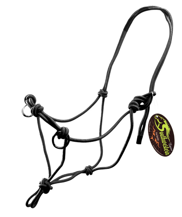 Southwestern Equine Side Pull Rope Halters with Nickle Plated Rings