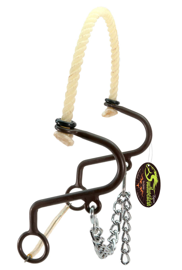 S Hackamore Rope Nose Band Western Antique Bronze