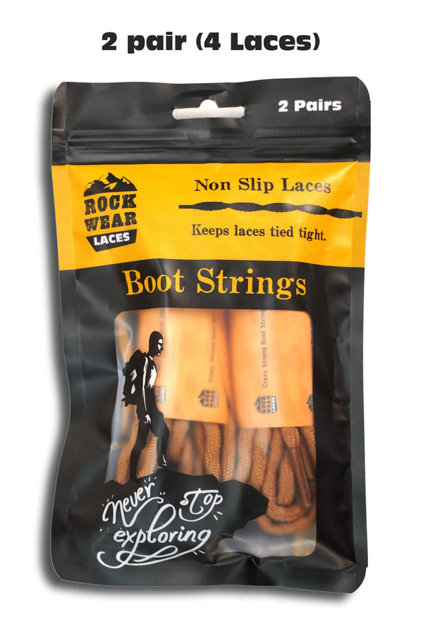 ROCKWEAR (2) PAIR NON SLIP HIKING BOOT LACES Hiking Boot Work Boot Shoelace