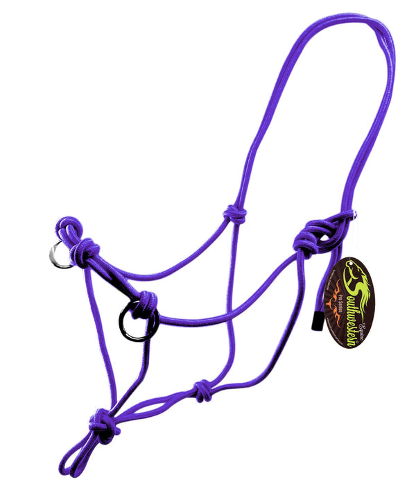 Southwestern Equine Side Pull Rope Halters with Nickle Plated Rings