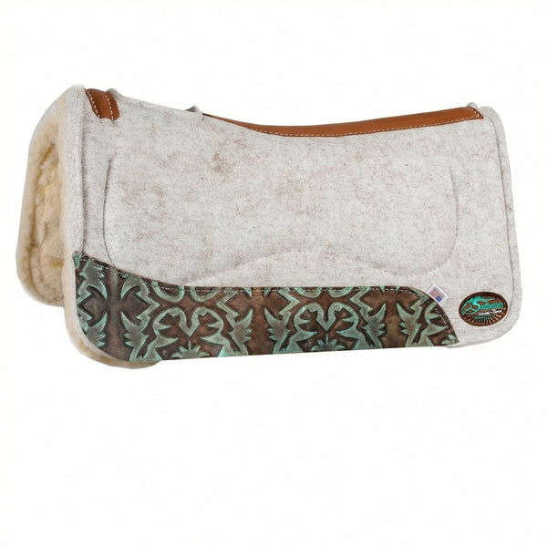 OrthoRide™ All Purpose Cream Wool with Fleece Bottom Saddle Pad Active