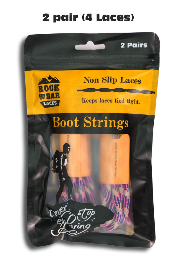 ROCKWEAR (2) PAIR NON SLIP HIKING BOOT LACES Hiking Boot Work Boot Shoelace