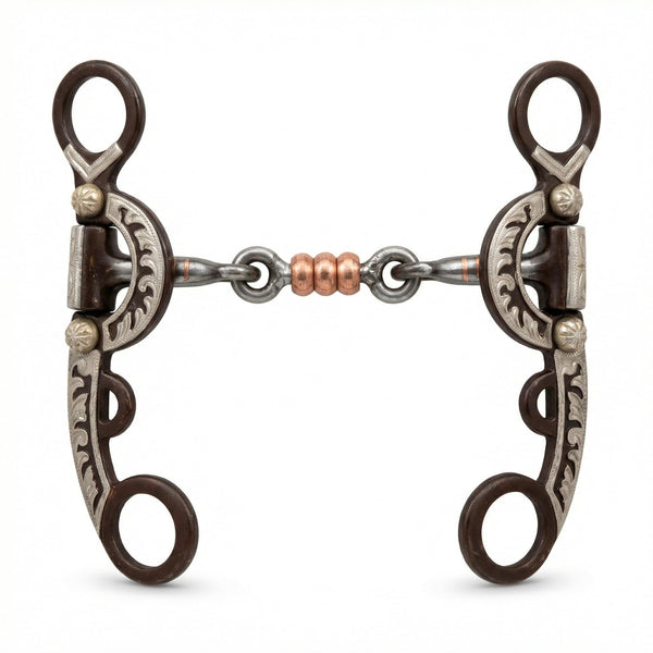Go N' Show Dog Bone Bit with Copper Rings, 6-inch Cheeks