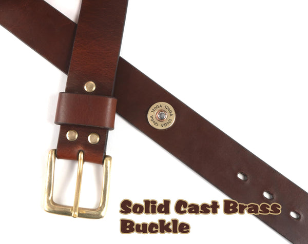 Shotgun Shell Concho Leather Belt