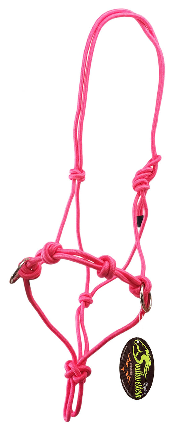 Southwestern Equine Side Pull Rope Halters with Nickle Plated Rings
