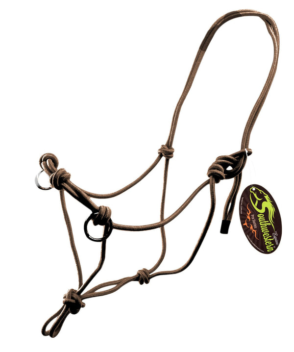 Southwestern Equine Side Pull Rope Halters with Nickle Plated Rings