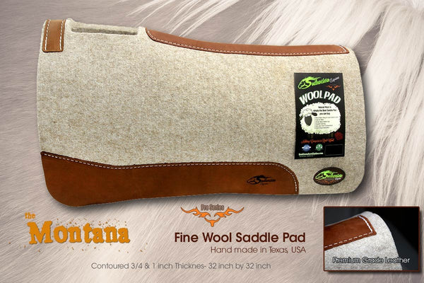 Montana Tan Wool Saddle Pad - Thick 1 Inch